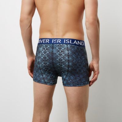 Blue print hipster boxers pack